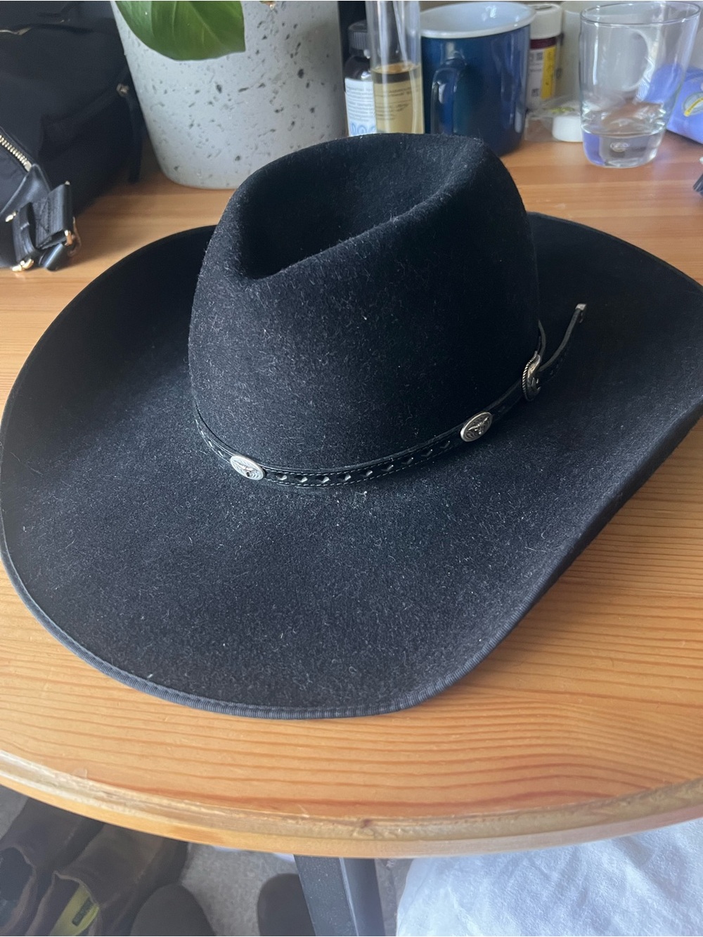 100% wool Men's Black Cowboy Resistol Hat